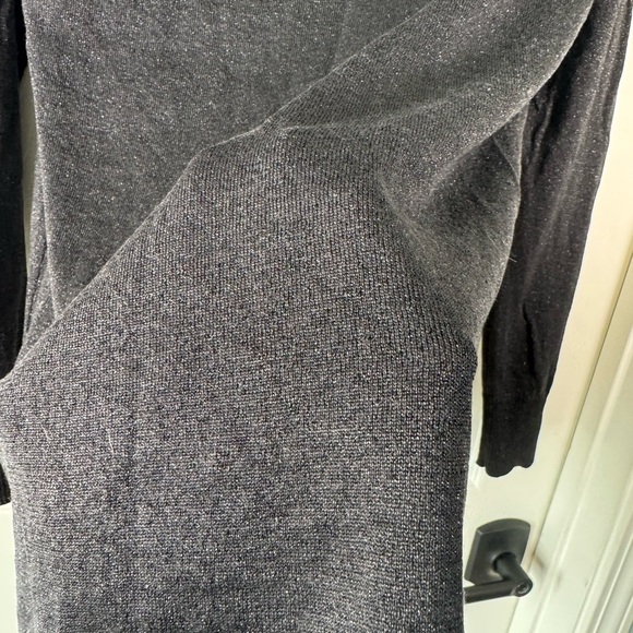 Vertical Designs Cowl Neck Metallic Black Knit Womens Sweater Size Large - Picture 9 of 9